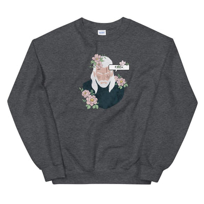 Floral Witcher | Unisex Sweatshirt | The Witcher Threads and Thistles Inventory Dark Heather S 