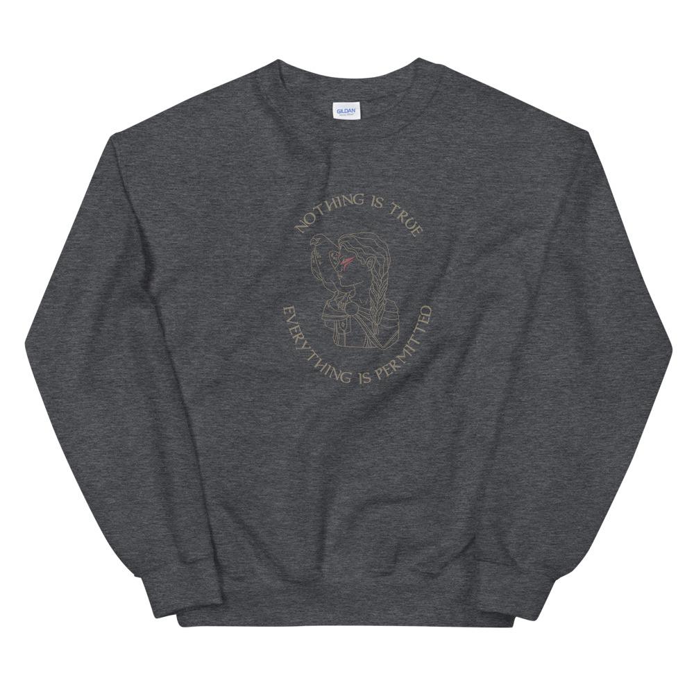 Nothing is True | Unisex Sweatshirt | Assassin's Creed Threads and Thistles Inventory Dark Heather S 