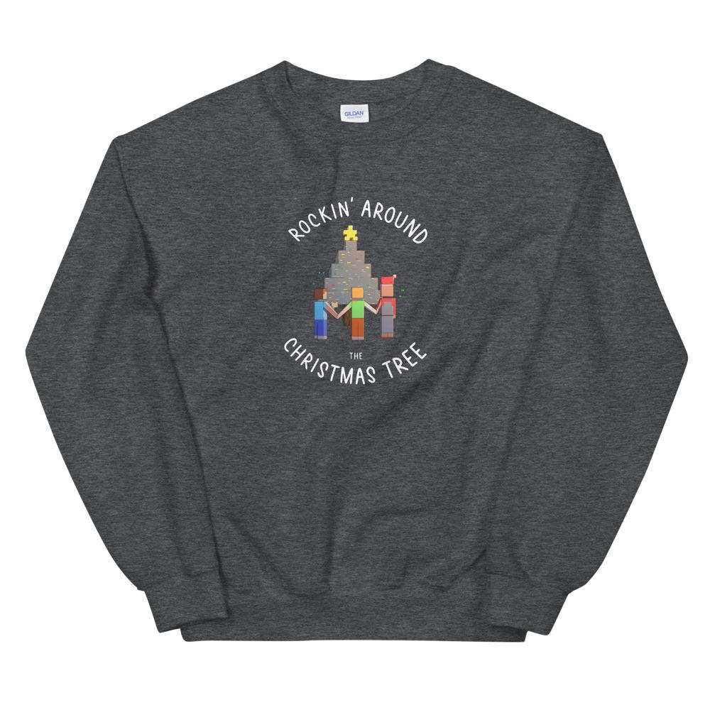 Rockin' Around | Seasonal Unisex Sweatshirt | Minecraft Threads and Thistles Inventory Dark Heather S 