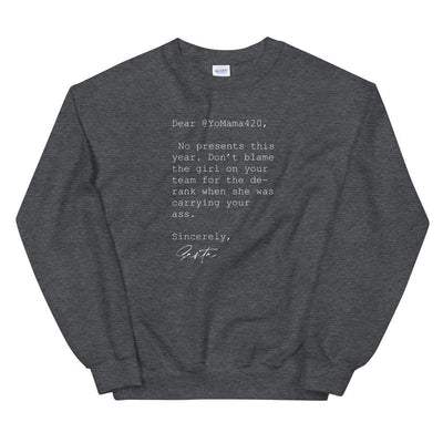 Sincerely Santa | Unisex Sweatshirt Threads and Thistles Inventory Dark Heather S 