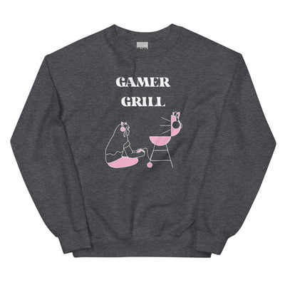 Gamer Grill | Unisex Sweatshirt | Feminist Gamer Threads and Thistles Inventory Dark Heather S 