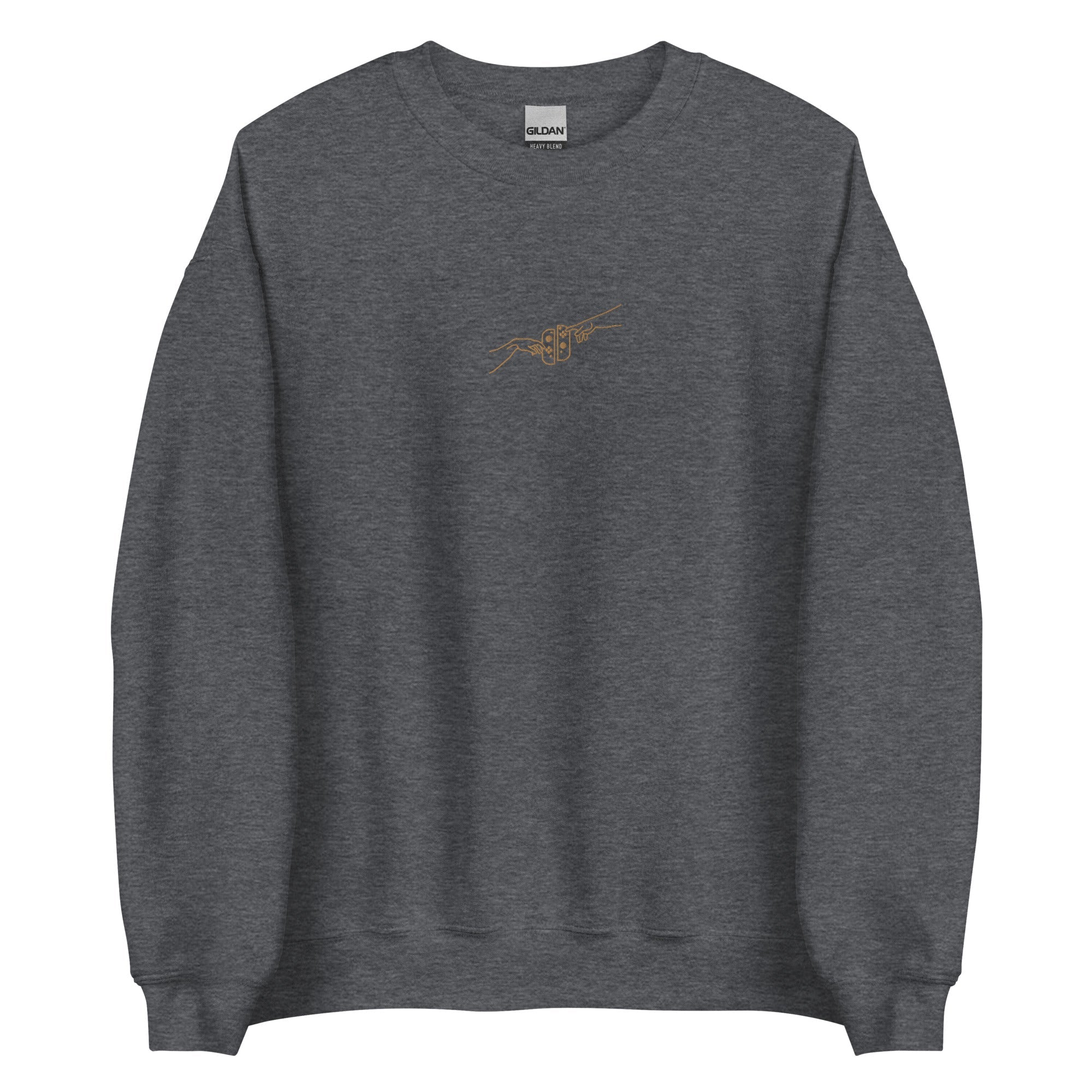 The Creation of Switch | Embroidered Unisex Sweatshirt | Cozy Gamer Threads and Thistles Inventory Dark Heather S 