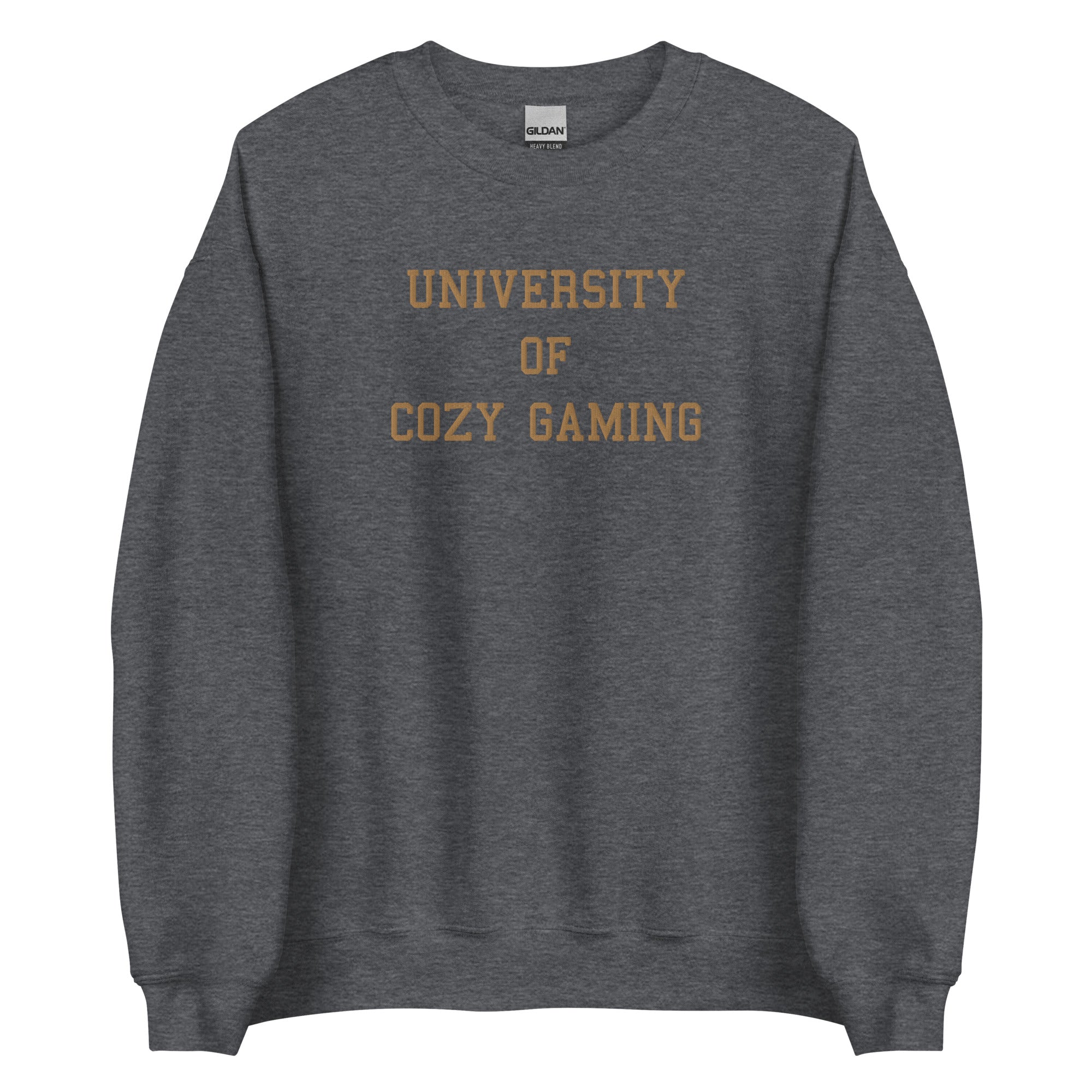 University of Cozy Gaming | Embroidered Unisex Sweatshirt | Coy Gamer Threads and Thistles Inventory Dark Heather S 
