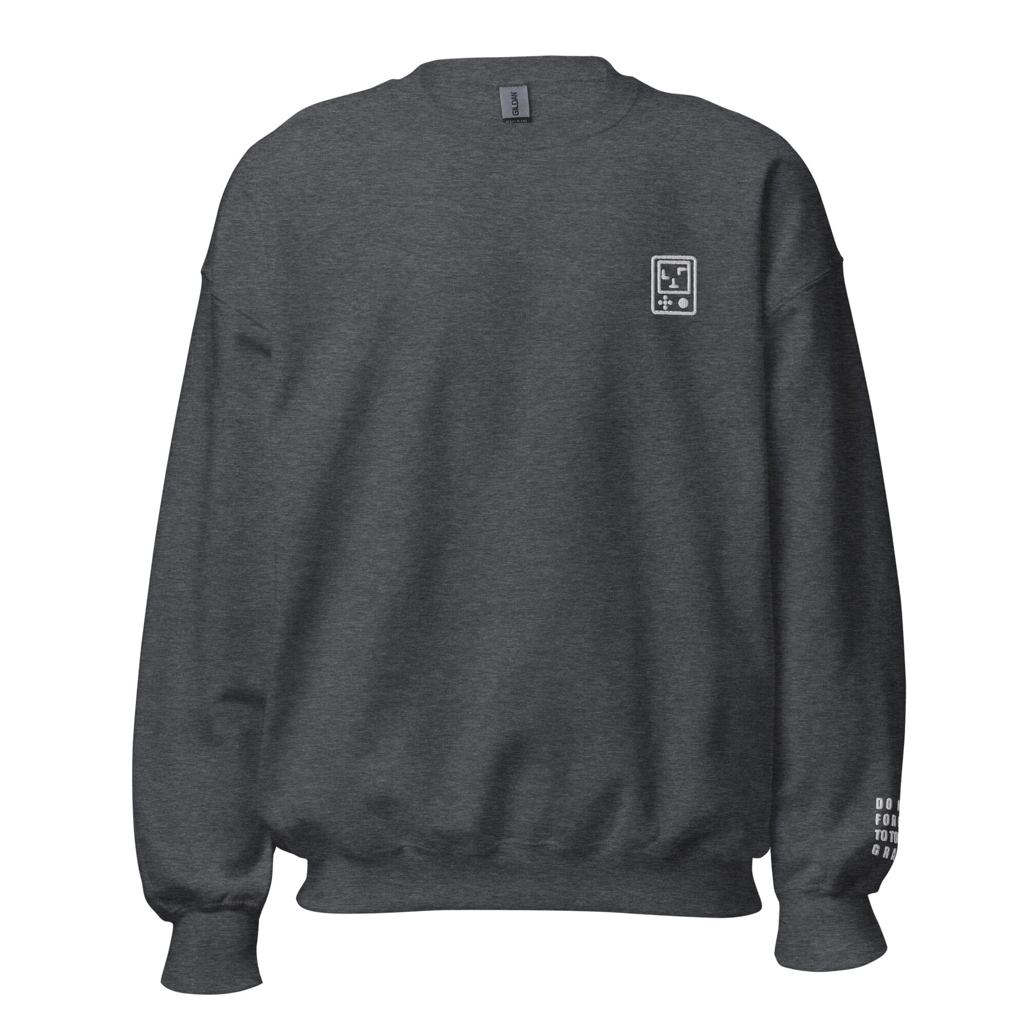 Touch Grass | Embroidered Unisex Sweatshirt | Gamer Affirmations Threads & Thistles Inventory Dark Heather S 