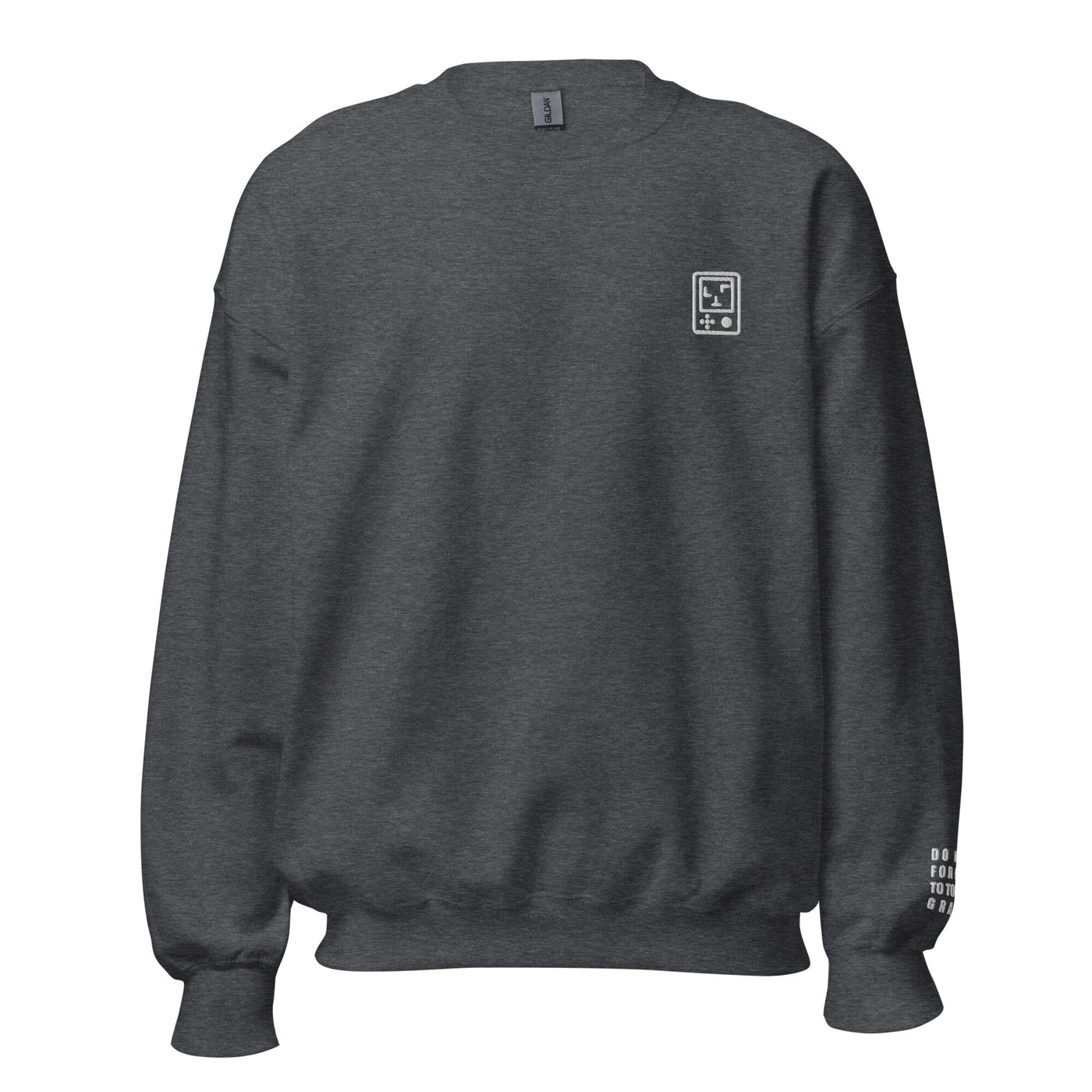 Touch Grass | Embroidered Unisex Sweatshirt | Gamer Affirmations Threads & Thistles Inventory Dark Heather S 