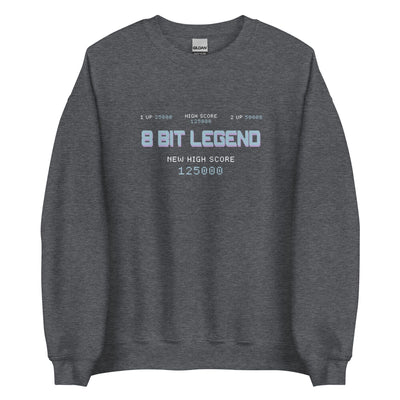 8-Bit Legend | Unisex Sweatshirt | Retro Gaming Threads & Thistles Inventory Dark Heather S 