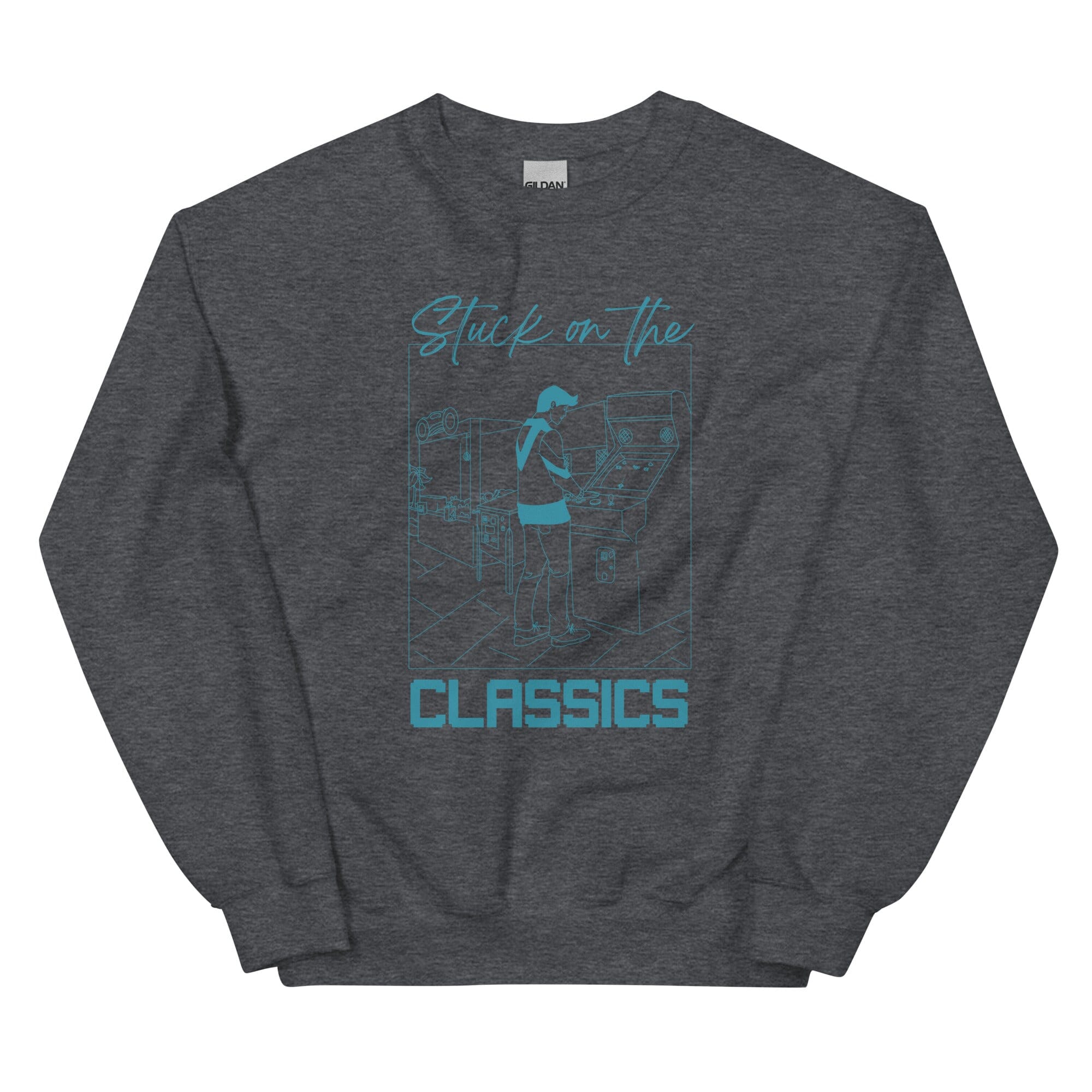 Stuck on the Classics | Unisex Sweatshirt | Retro Gaming Threads & Thistles Inventory Dark Heather S 