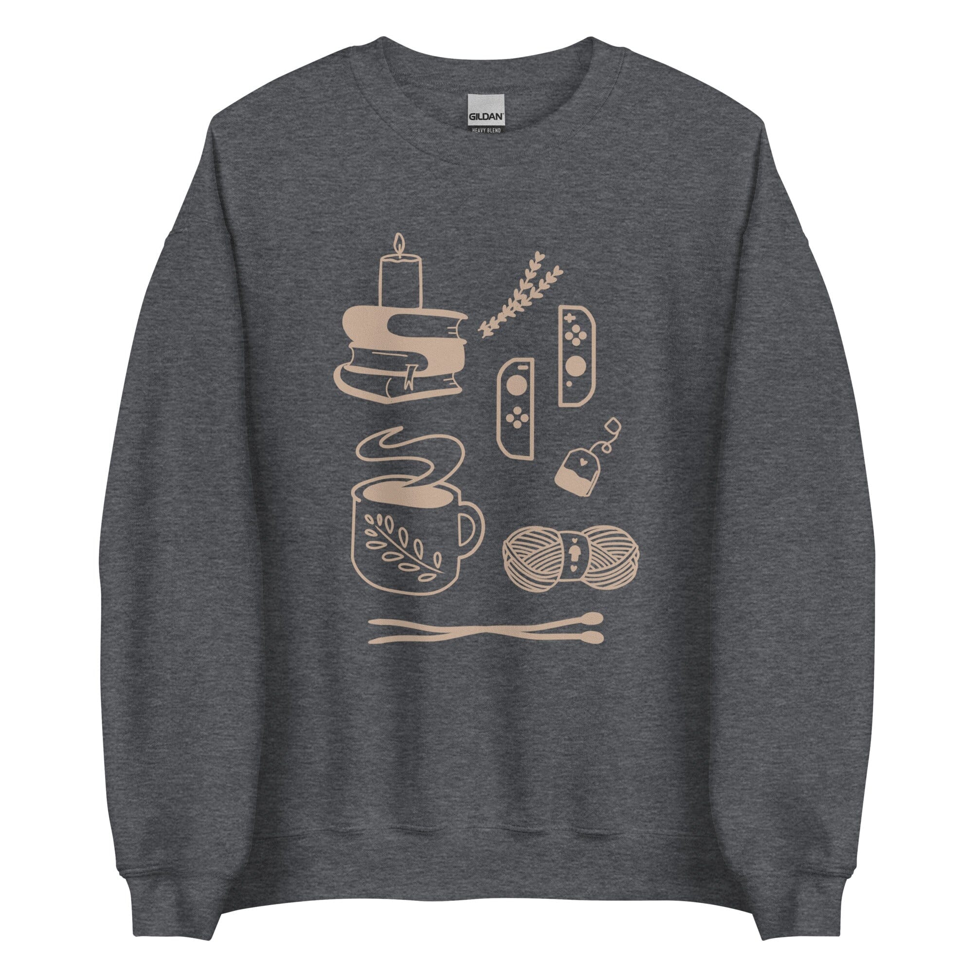 Cozy Hobbies | Unisex Sweatshirt | Cozy Gamer Threads & Thistles Inventory Dark Heather S 