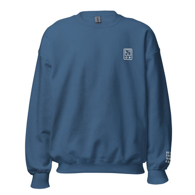 Touch Grass | Embroidered Unisex Sweatshirt | Gamer Affirmations Threads & Thistles Inventory Indigo Blue S 