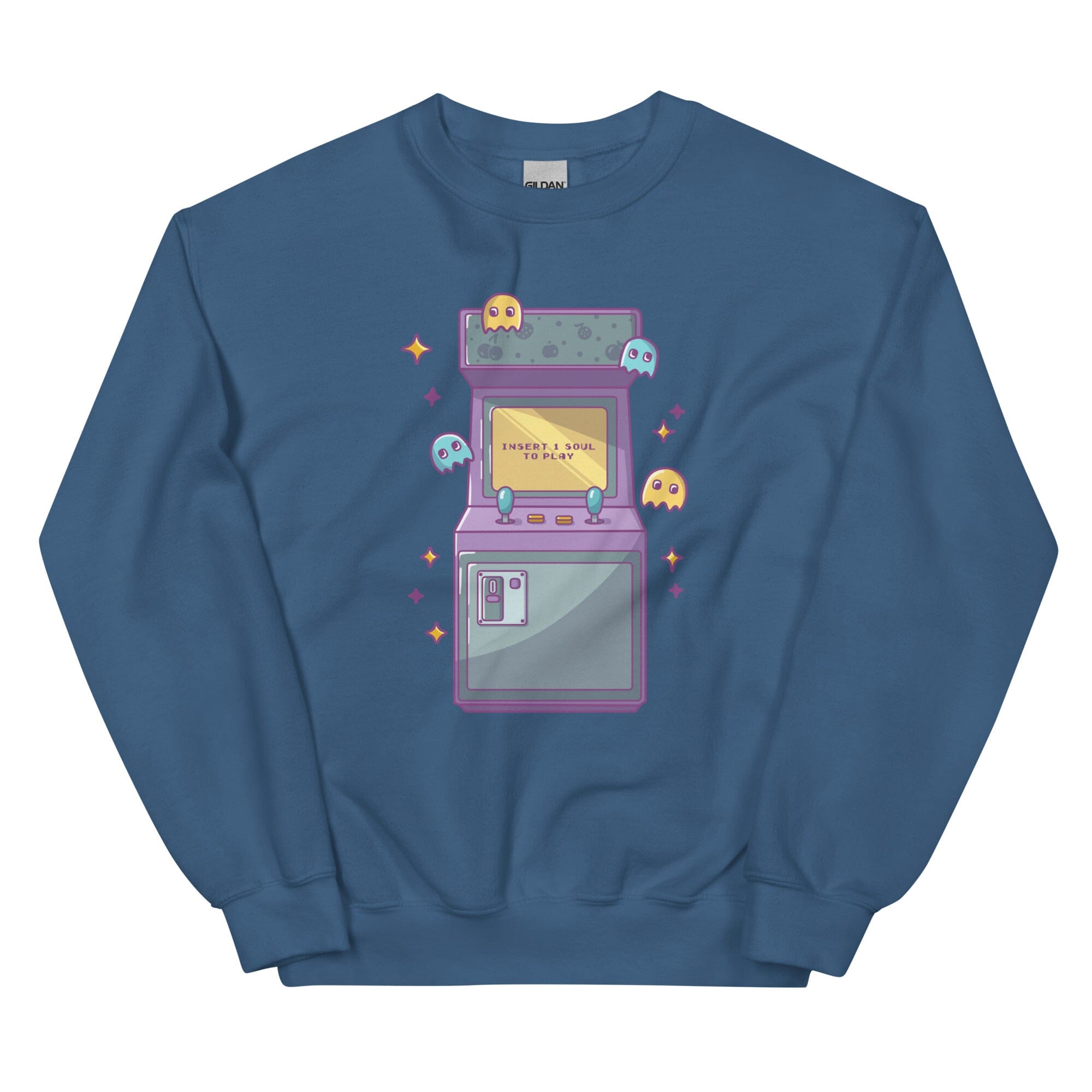 Insert 1 Soul to Play | Unisex Sweatshirt | Retro Gamer Threads & Thistles Inventory Indigo Blue S 