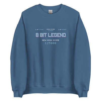 8-Bit Legend | Unisex Sweatshirt | Retro Gaming Threads & Thistles Inventory Indigo Blue S 