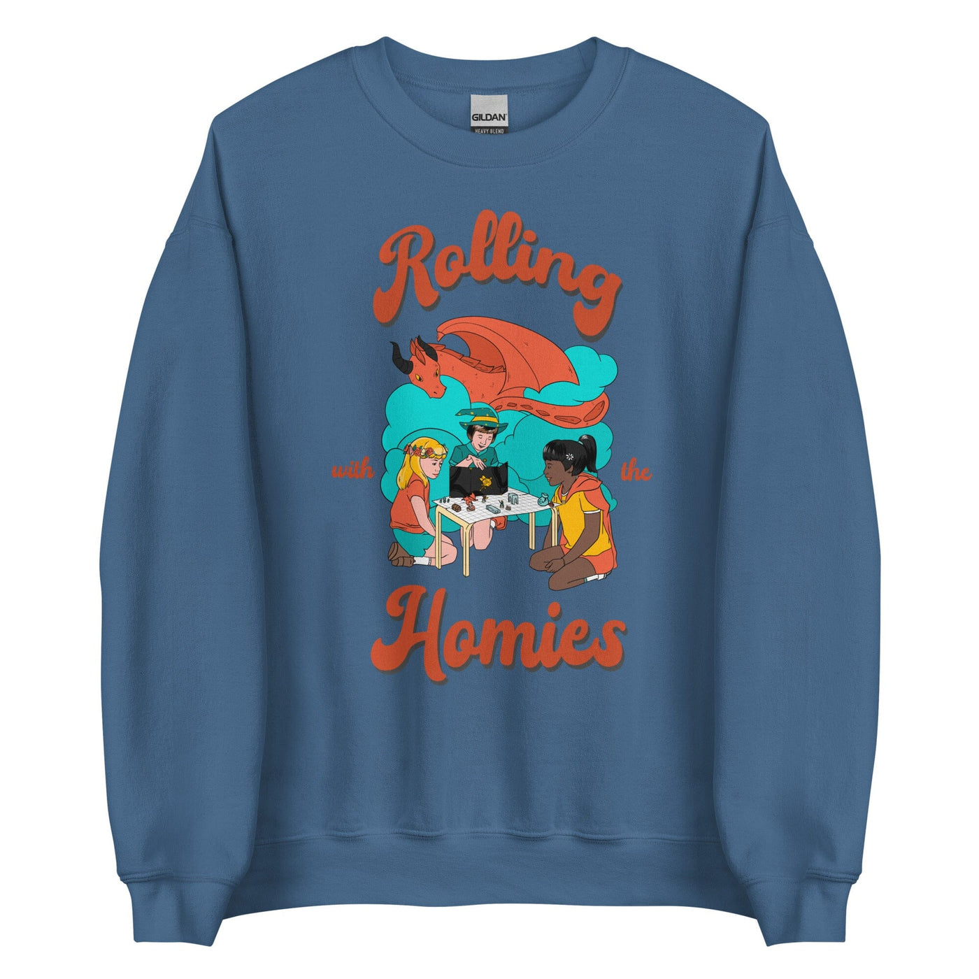 Rolling with the Homies | Unisex Sweatshirt | Retro Gaming Threads & Thistles Inventory Indigo Blue S 