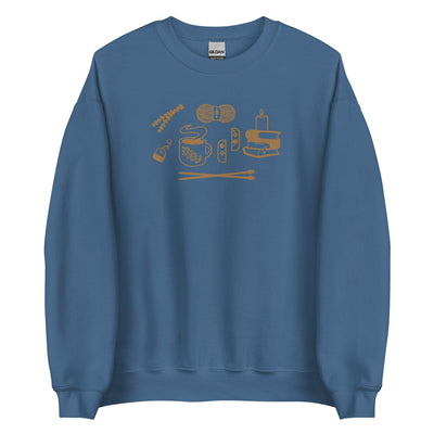 Cozy Hobbies | Embroidered Unisex Sweatshirt | Cozy Gamer Threads & Thistles Inventory Indigo Blue S 