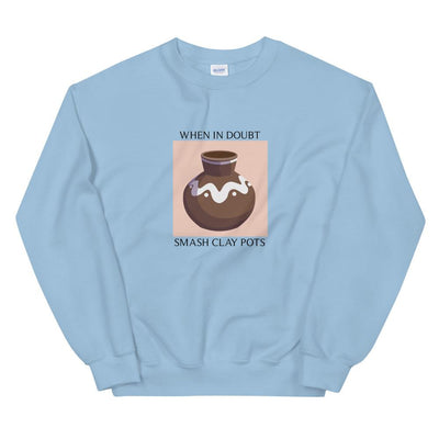 Smash Clay Pots | Unisex Sweatshirt | The Legend of Zelda Threads and Thistles Inventory Light Blue S 