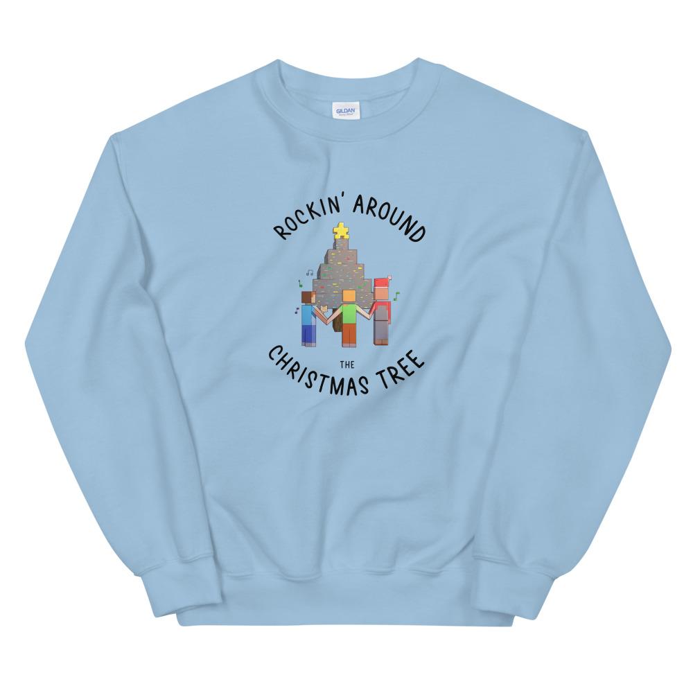 Rockin' Around | Seasonal Unisex Sweatshirt | Minecraft Threads and Thistles Inventory Light Blue S 