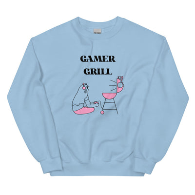Gamer Grill | Unisex Sweatshirt | Feminist Gamer Threads and Thistles Inventory Light Blue S 
