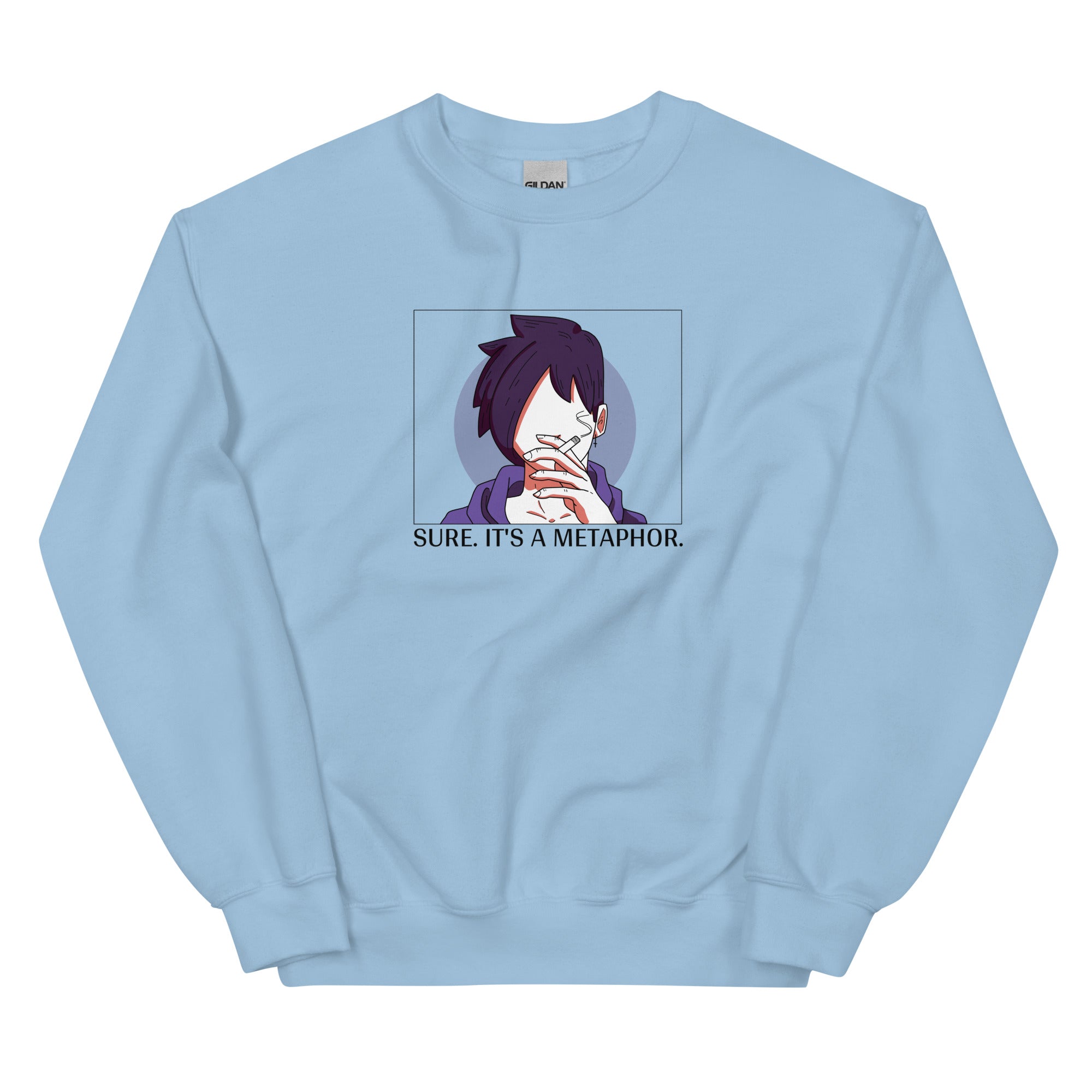 Sebastian's Metaphor | Unisex Sweatshirt | Stardew Valley Threads and Thistles Inventory Light Blue S 