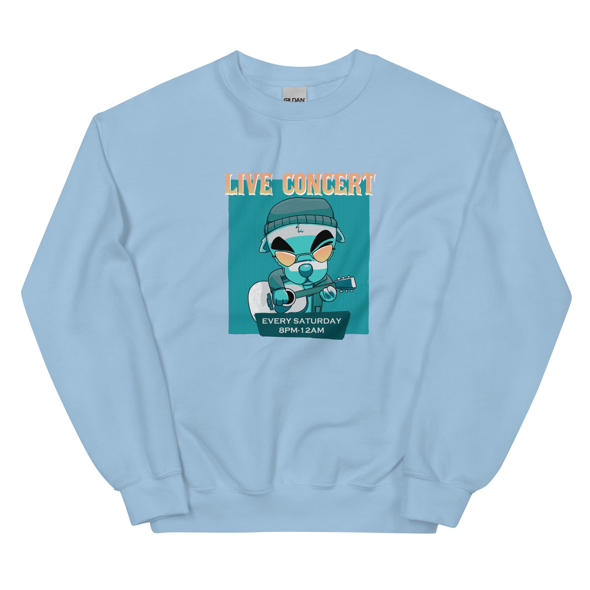 Live Concert | Unisex Sweatshirt | Animal Crossing Threads and Thistles Inventory Light Blue S 