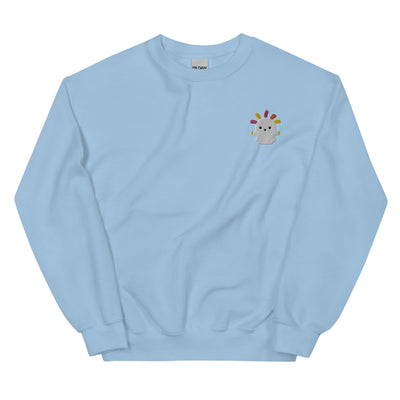 Squeakoid | Embroidered Unisex Sweatshirt | Animal Crossing Threads and Thistles Inventory Light Blue S 