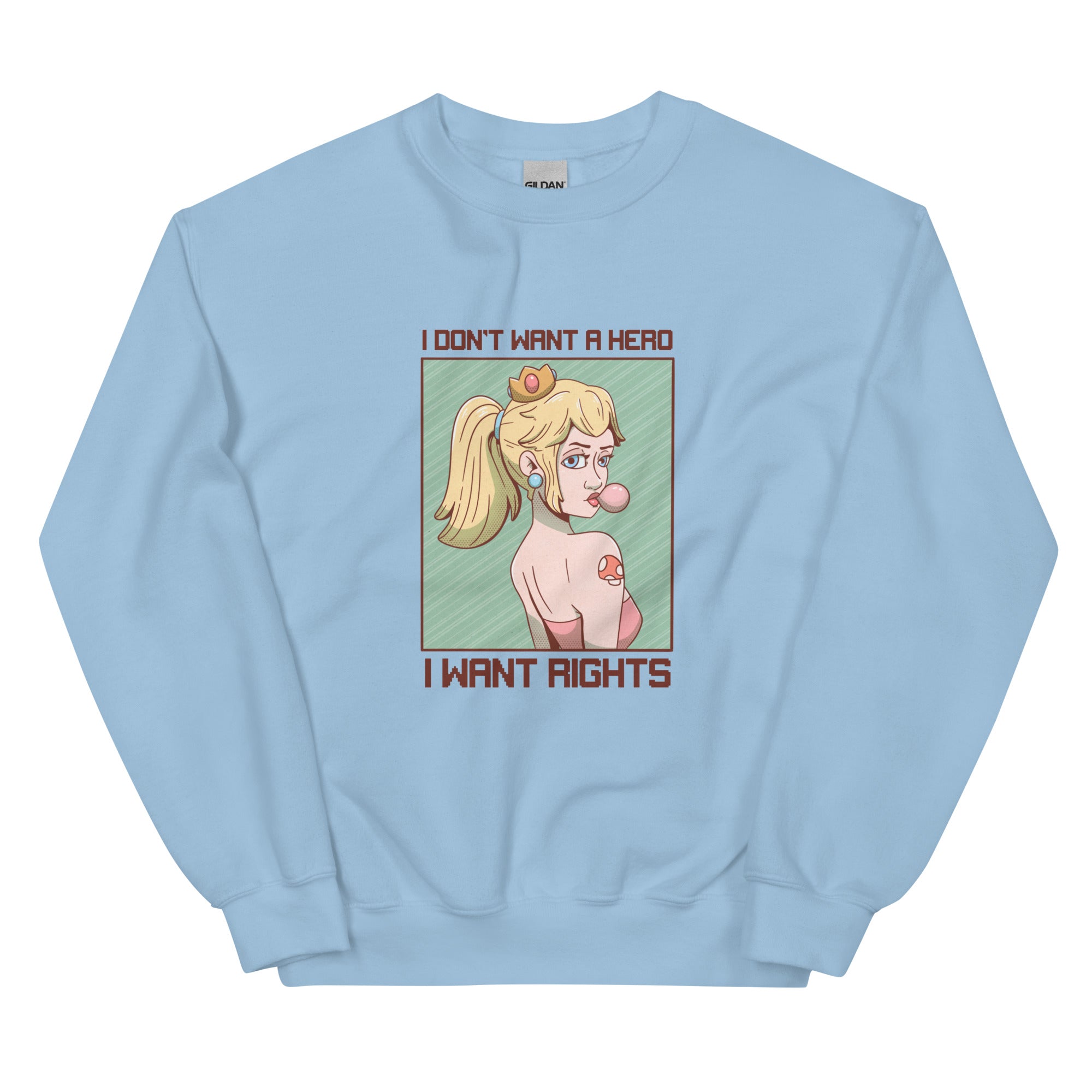 I Want Rights | Unisex Sweatshirt | Feminist Gamer Threads and Thistles Inventory Light Blue S 