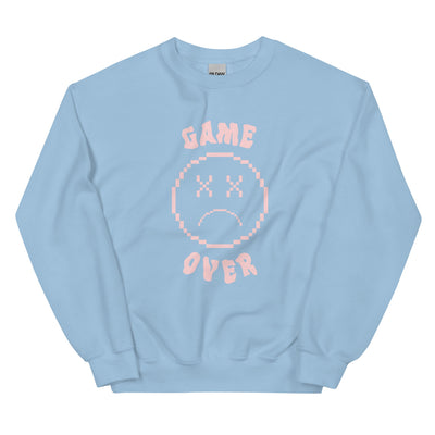 Game Over Smiley | Unisex Sweatshirt Threads and Thistles Inventory Light Blue S 