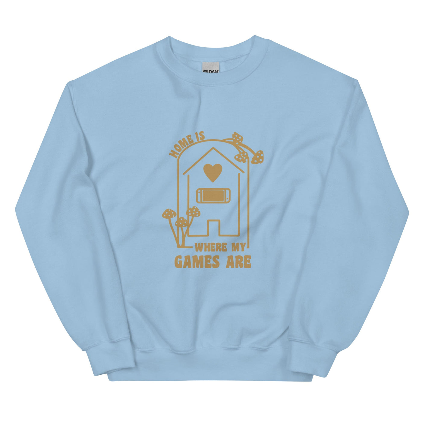 Where my Games Are | Unisex Sweatshirt | Cozy Gamer Threads and Thistles Inventory Light Blue S 
