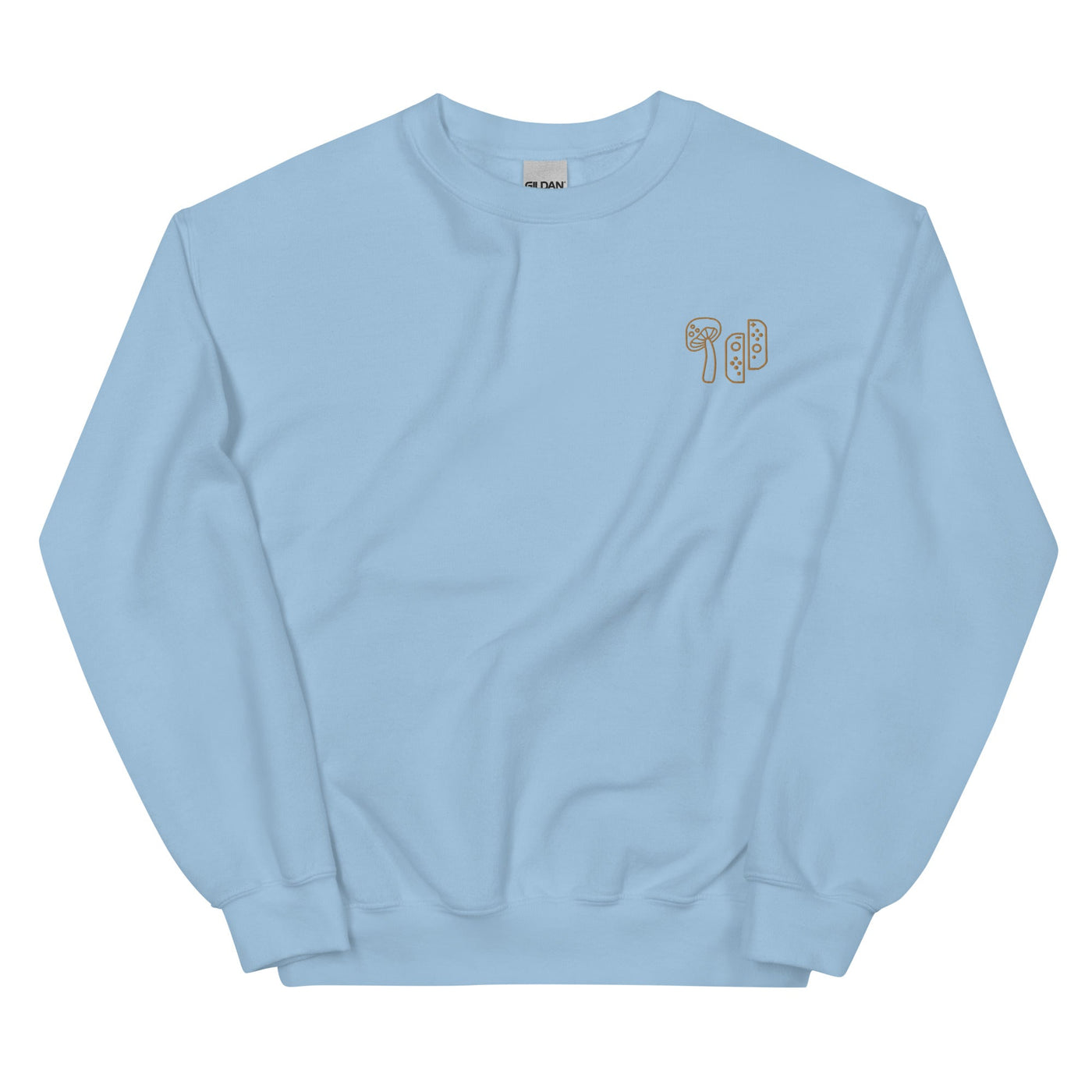 Mushroom & Switch | Embroidered Unisex Sweatshirt | Cozy Gamer Threads and Thistles Inventory Light Blue S 