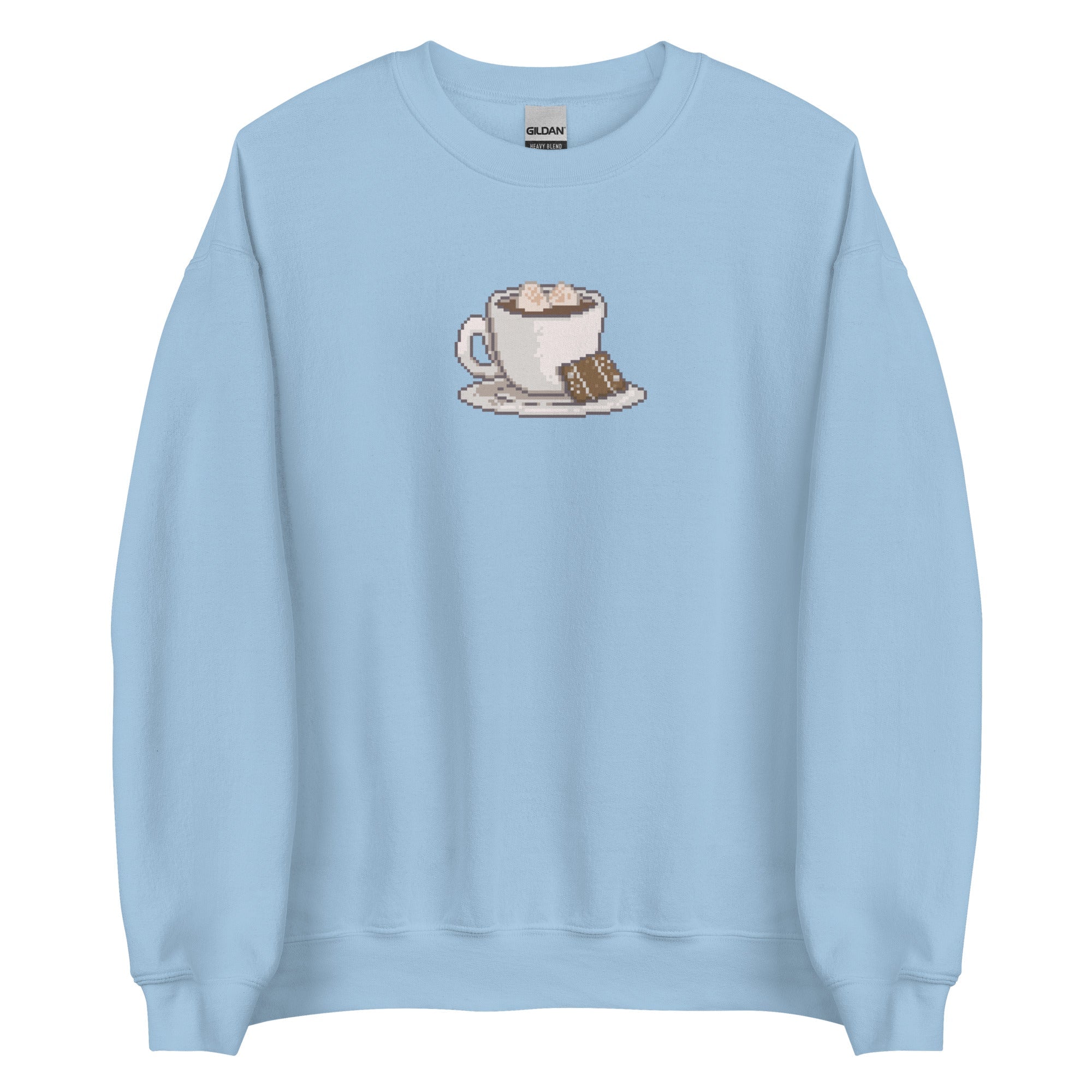 Pixelated Cocoa and Switch | Unisex Sweatshirt | Cozy Gamer Christmas Sweatshirt Threads & Thistles Inventory Light Blue S 