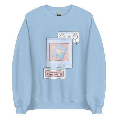 Time for a Throwback | Unisex Sweatshirt | Retro Gaming Threads & Thistles Inventory Light Blue S 