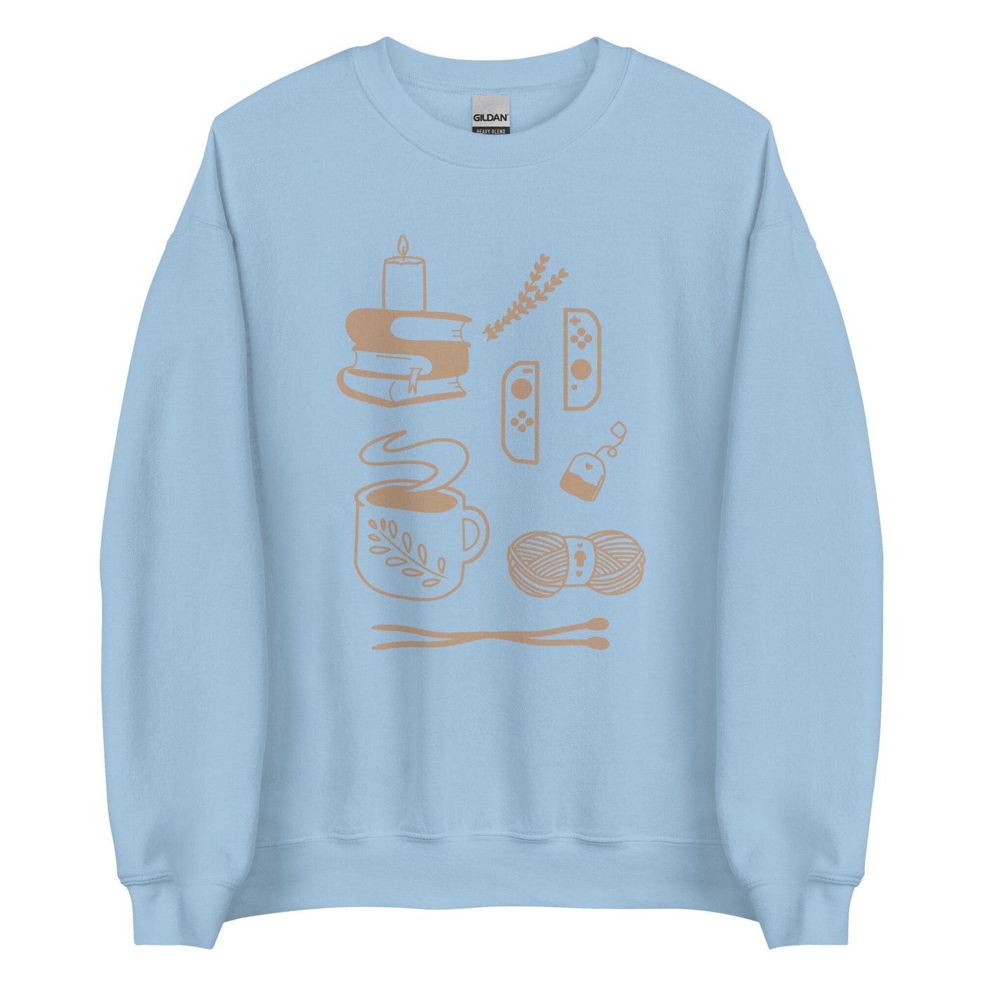 Cozy Hobbies | Unisex Sweatshirt | Cozy Gamer Threads & Thistles Inventory Light Blue S 