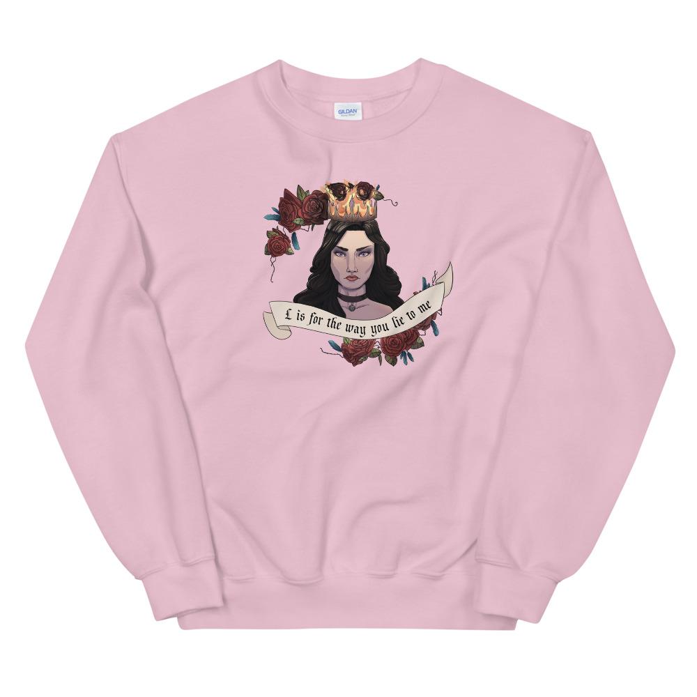 Lie to me | Unisex Sweatshirt | The Witcher Threads and Thistles Inventory Light Pink S 