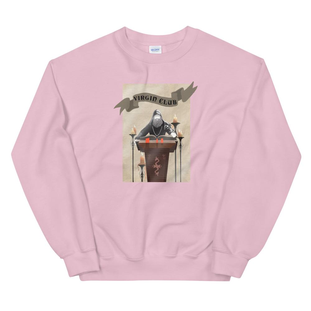 Virgin Club | Unisex Sweatshirt | Skyrim Threads and Thistles Inventory Light Pink S 