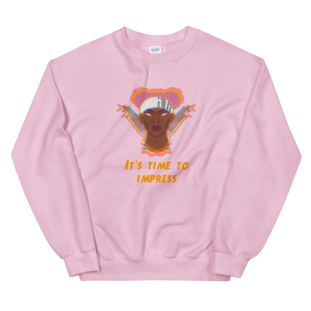 Time to Impress | Unisex Sweatshirt | Apex Legends Threads and Thistles Inventory Light Pink S 