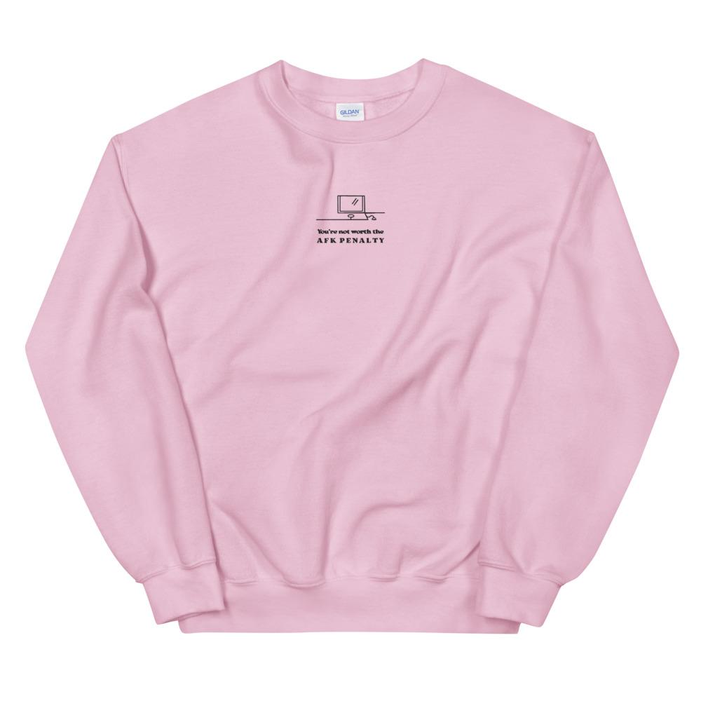 AFK Penalty | Embroidered Unisex Sweatshirt | FPS/TPS Threads and Thistles Inventory Light Pink S 