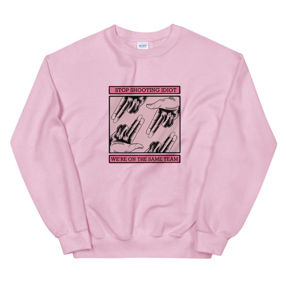 Same Team | Unisex Sweatshirt | FPS/TPS Threads and Thistles Inventory Light Pink S 