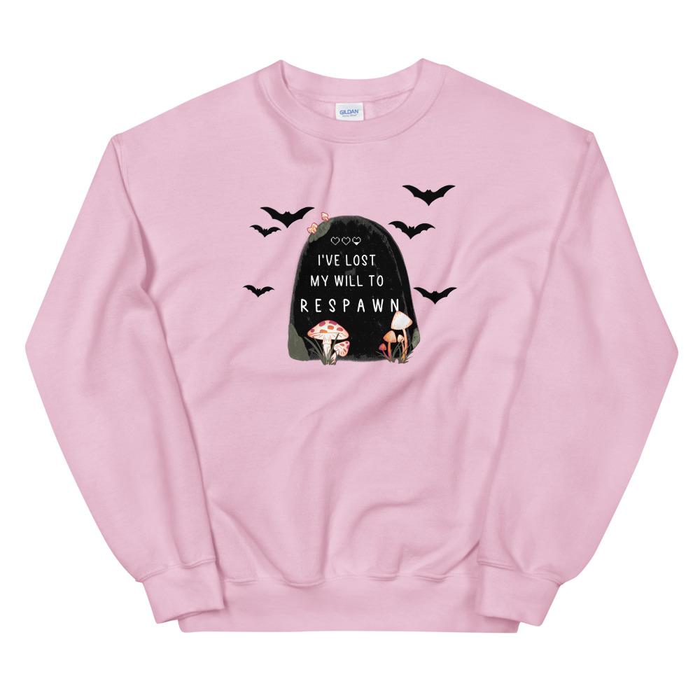 My Will to Respawn | Unisex Sweatshirt Threads and Thistles Inventory Light Pink S 