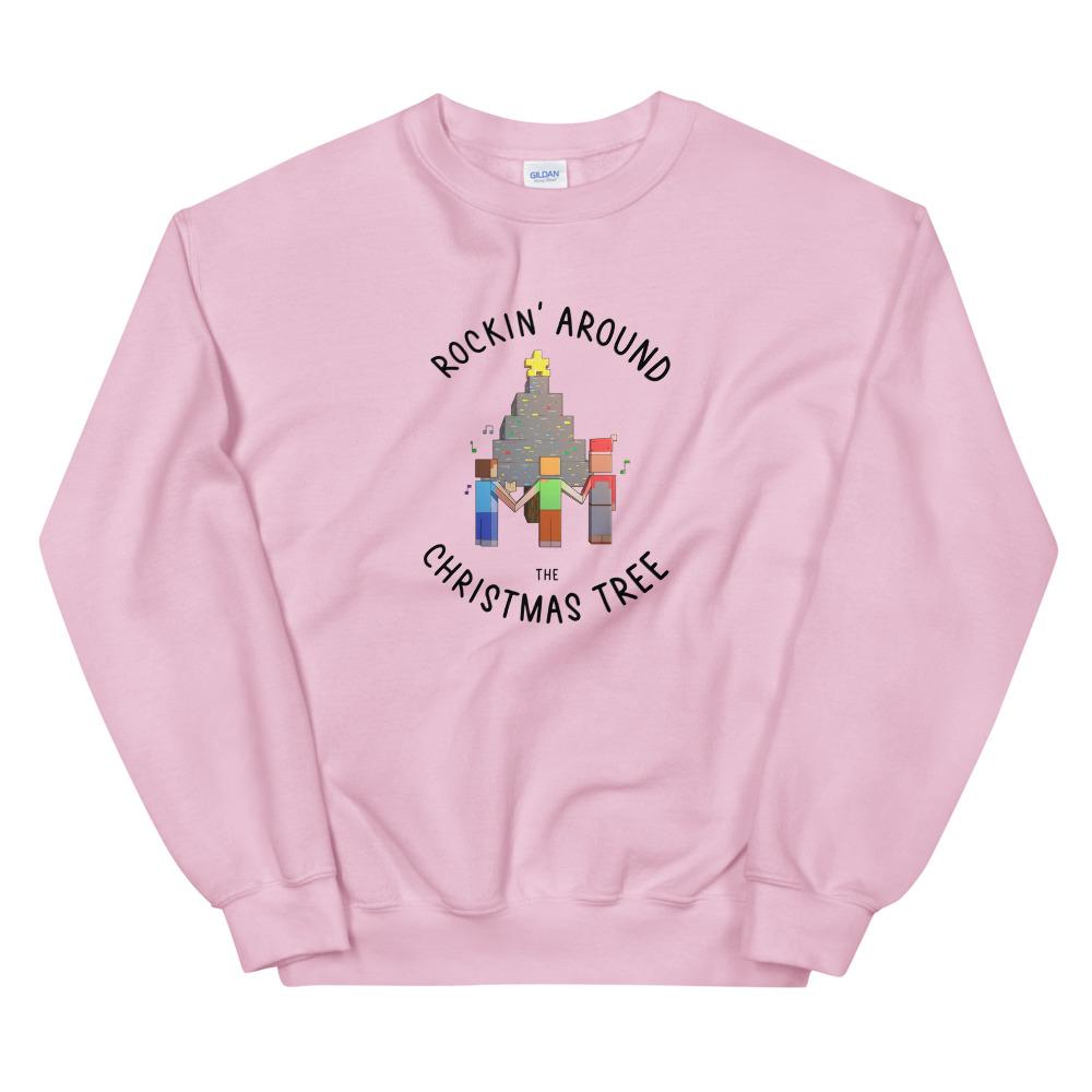Rockin' Around | Seasonal Unisex Sweatshirt | Minecraft Threads and Thistles Inventory Light Pink S 