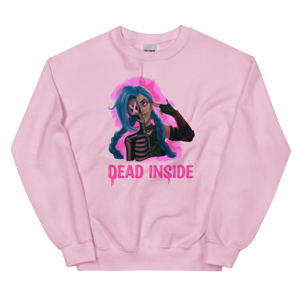 Dead Inside | Unisex Sweatshirt | League of Legends Threads and Thistles Inventory Light Pink S 