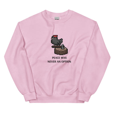 Peace Was Never an Option | Unisex Sweatshirt | Stardew Valley Threads and Thistles Inventory Light Pink S 