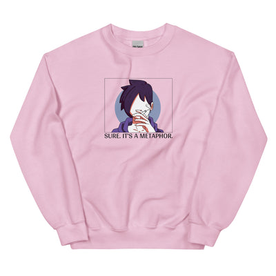 Sebastian's Metaphor | Unisex Sweatshirt | Stardew Valley Threads and Thistles Inventory Light Pink S 