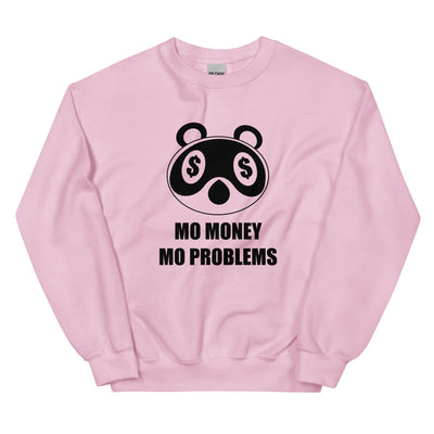 Mo Money Mo Problems | Unisex Sweatshirt | Animal Crossing Threads and Thistles Inventory Light Pink S 