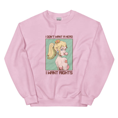I Want Rights | Unisex Sweatshirt | Feminist Gamer Threads and Thistles Inventory Light Pink S 