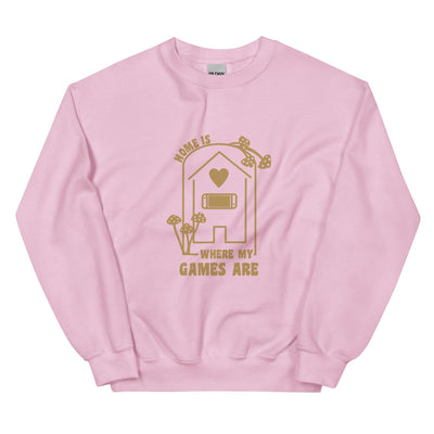 Where my Games Are | Unisex Sweatshirt | Cozy Gamer Threads and Thistles Inventory Light Pink S 