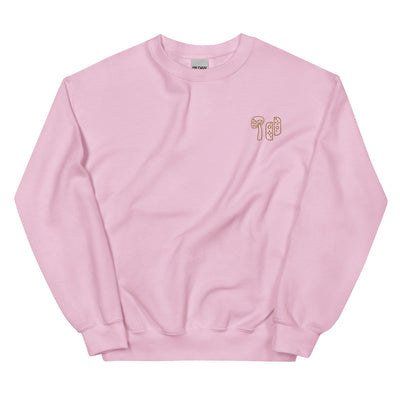 Mushroom & Switch | Embroidered Unisex Sweatshirt | Cozy Gamer Threads and Thistles Inventory Light Pink S 