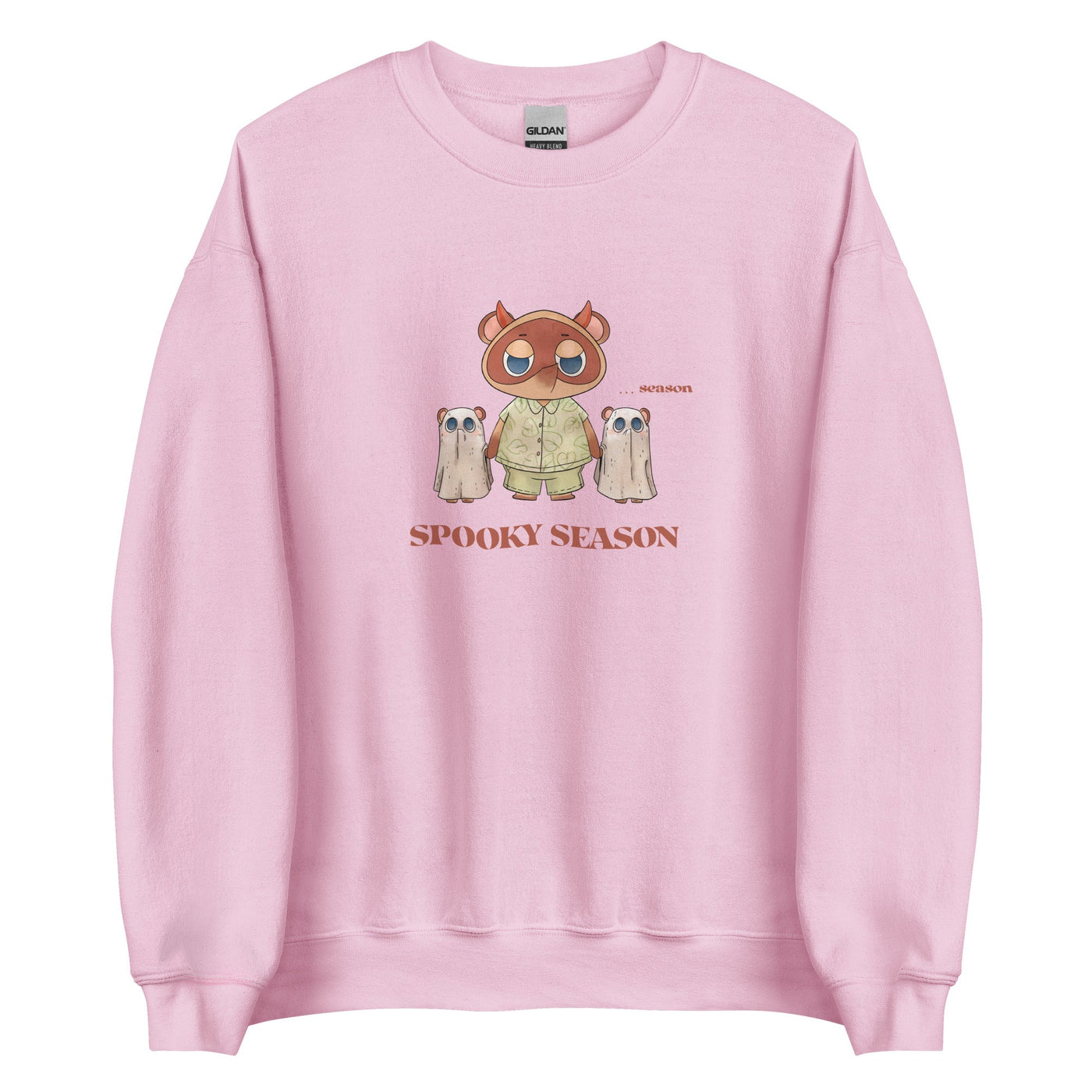 Spooky Season | Unisex Sweatshirt | Animal Crossing Fall Cozy Gamer Threads and Thistles Inventory Light Pink S 