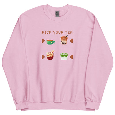Pick Your Tea | Unisex Sweatshirt | Cozy Gamer Threads & Thistles Inventory Light Pink S 