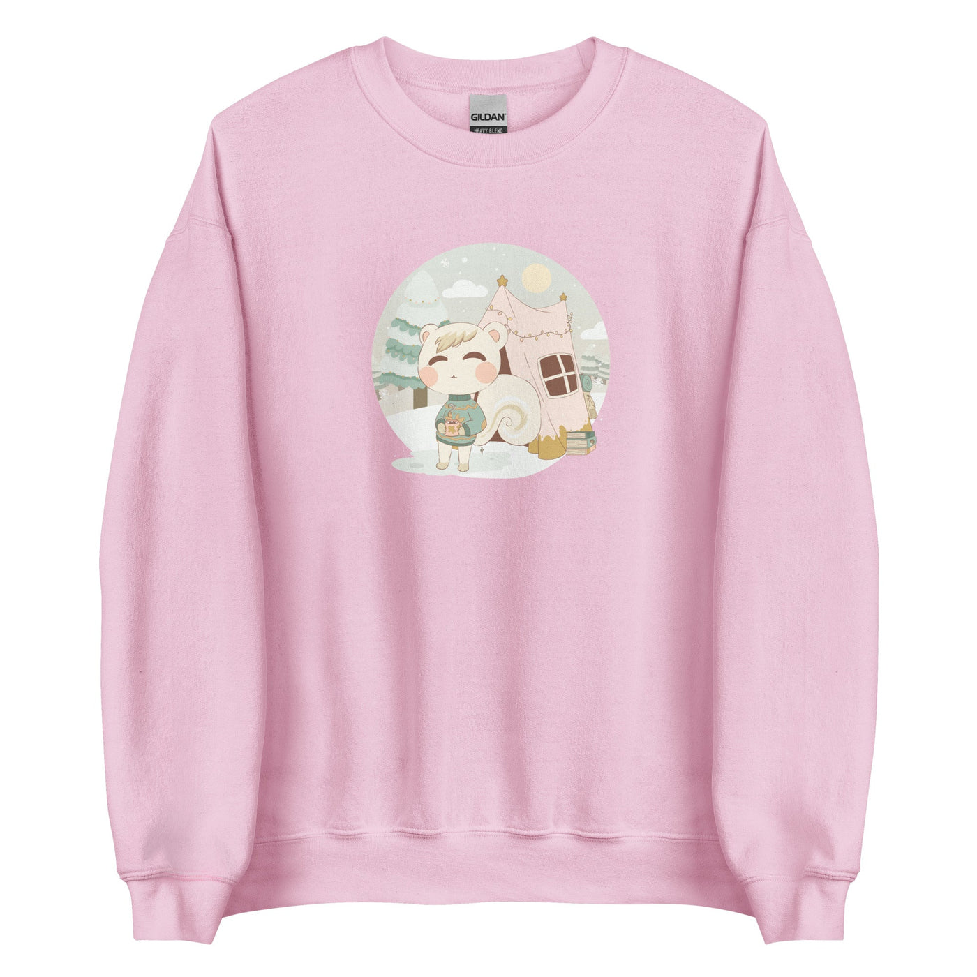 Marshal's Cozy Christmas | Cozy Gamer Animal Crossing | Unisex Sweatshirt Threads & Thistles Inventory Light Pink S 
