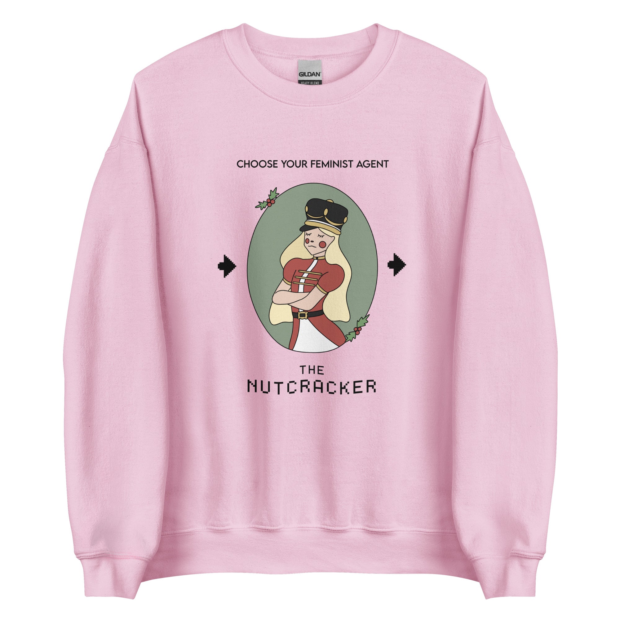The Nutcracker | Unisex Sweatshirt | Feminist Gamer Christmas Threads & Thistles Inventory Light Pink S 