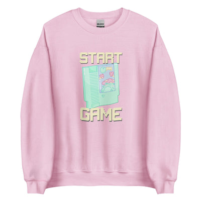 Start Game NES | Unisex Sweatshirt | Retro Gaming Threads & Thistles Inventory Light Pink S 