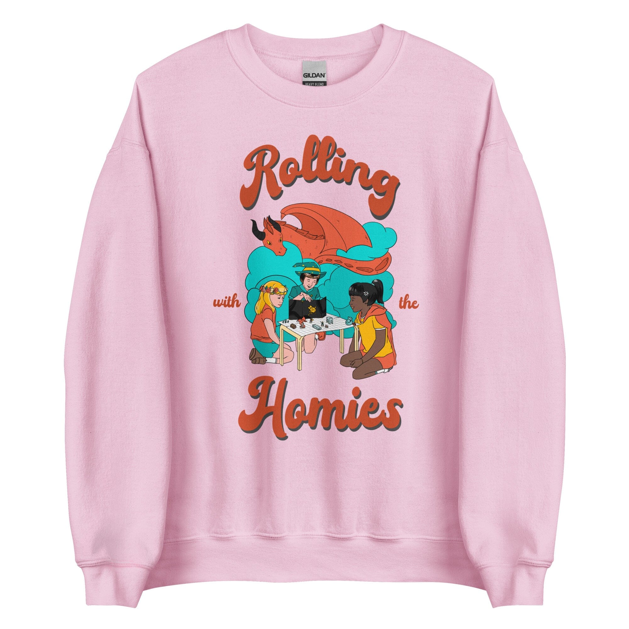 Rolling with the Homies | Unisex Sweatshirt | Retro Gaming Threads & Thistles Inventory Light Pink S 
